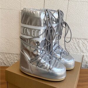 Moon Boot  Silver Snow Boots